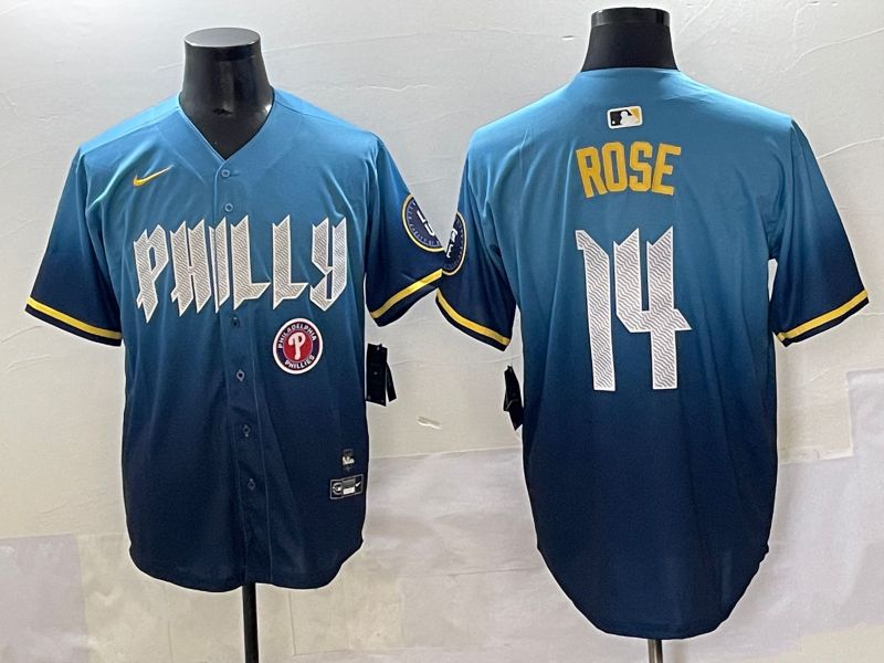 Men 2025 Philadelphia Phillies #14 Rose Blue City Edition Nike MLB Jersey style 8->philadelphia phillies->MLB Jersey